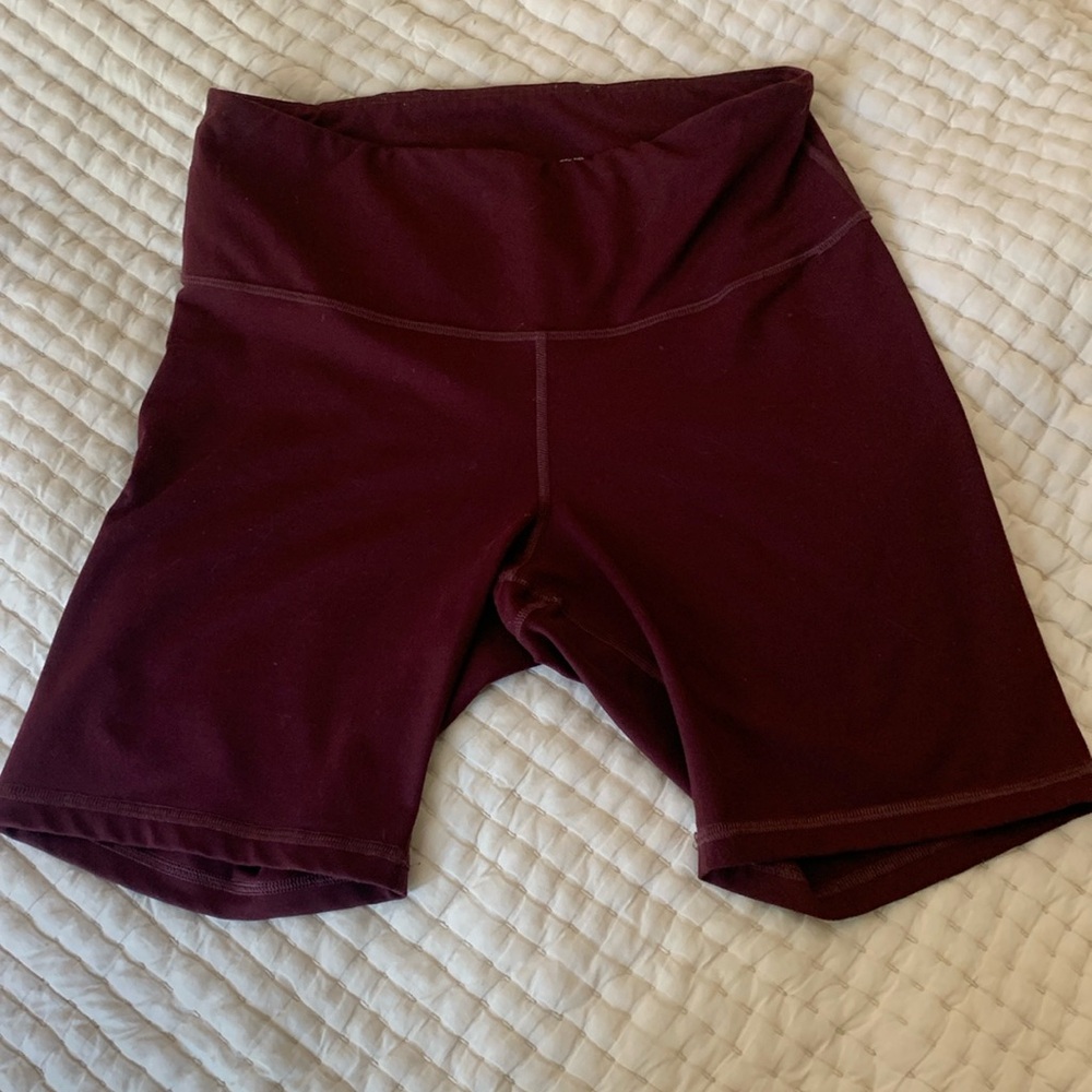 High Rise Bike Shorts Dark Red/Crimson Size Large Old Nay Active